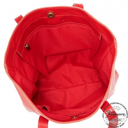 Женская кожаная сумка "Монреаль Нью" (красная гладкая кожа)